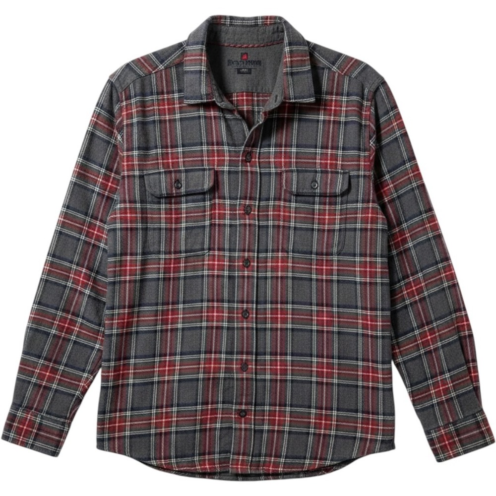 Woolrich Mens Grey Red Plaid Flannel Shirt Long Sleeve Cotton Button Down Large